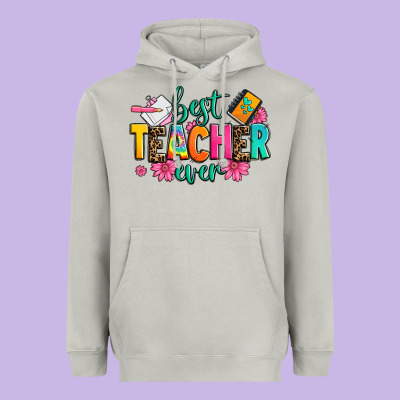 Best Teacher Ever Heavyweight Hoodie Designed By Zillion Design Studio