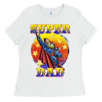 White super dad Ladies Tee - BarkalooDesign