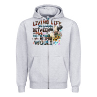 Heather Grey living life somewhere between jesus take the wheel Zipper Hoodie - Zillion Design Studio