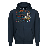 Navy living life somewhere between jesus take the wheel Zipper Hoodie - Zillion Design Studio