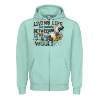Seafoam living life somewhere between jesus take the wheel Zipper Hoodie - Zillion Design Studio