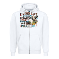 White living life somewhere between jesus take the wheel Zipper Hoodie - Zillion Design Studio