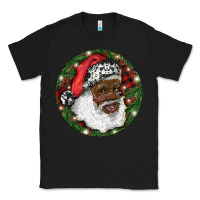 Black African American Santa Christmas Classic Tee - RanaPortraitStore