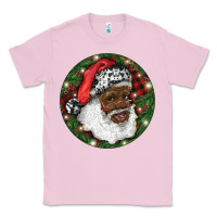 Bubblegum Pink African American Santa Christmas Classic Tee - RanaPortraitStore
