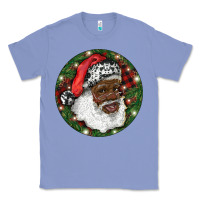 Colony Blue African American Santa Christmas Classic Tee - RanaPortraitStore