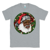 Heather Grey African American Santa Christmas Classic Tee - RanaPortraitStore