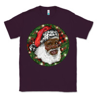 Plum African American Santa Christmas Classic Tee - RanaPortraitStore