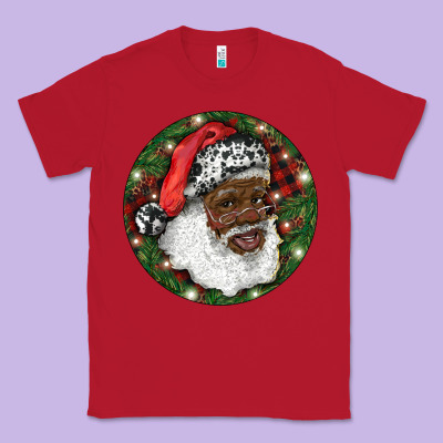 African American Santa Christmas Classic Tee Designed By Ranaportraitstore