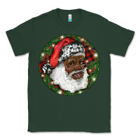 Sports Green African American Santa Christmas Classic Tee - RanaPortraitStore