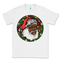 White African American Santa Christmas Classic Tee - RanaPortraitStore