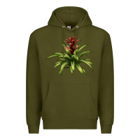 Army Green Bromeliads Premium Hoodie - LillyAllenDesigns