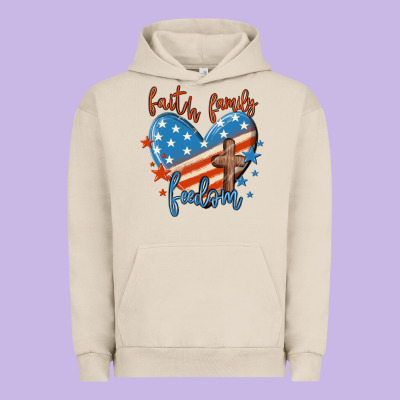 Faith Family Freedom Urban Hoodie Designed By Maliassmallbusiness
