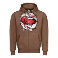 Chestnut sports lips baseball Zipper Hoodie - texasbilliewilder