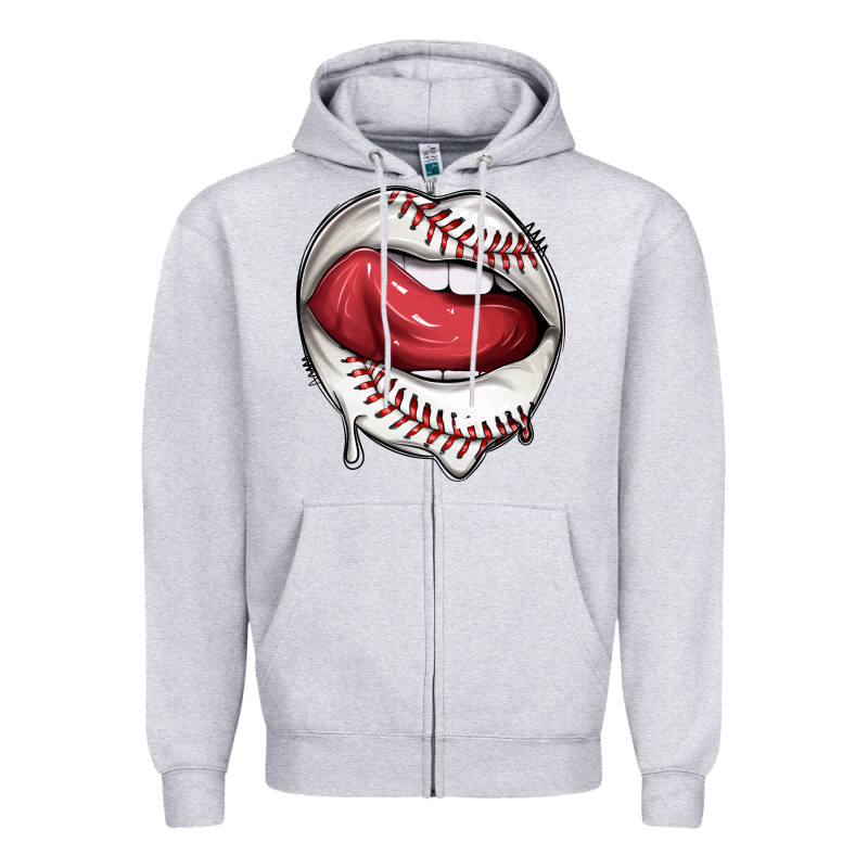 Sports Lips Baseball Zipper Hoodie by texasbilliewilder | Teevron