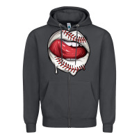 Smoke sports lips baseball Zipper Hoodie - texasbilliewilder