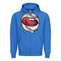 True Royal sports lips baseball Zipper Hoodie - texasbilliewilder
