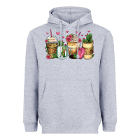 Heather Grey cactus coffee cups Heavyweight Hoodie - Zillion Design Studio