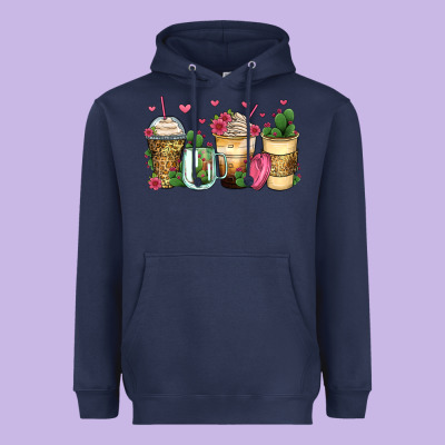 Cactus Coffee Cups Heavyweight Hoodie Designed By Zillion Design Studio