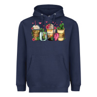 Navy cactus coffee cups Heavyweight Hoodie - Zillion Design Studio