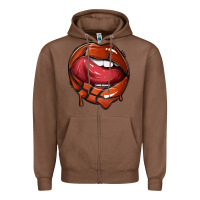 Chestnut sports lips basketball Zipper Hoodie - texasbilliewilder