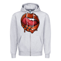 Heather Grey sports lips basketball Zipper Hoodie - texasbilliewilder