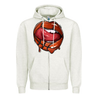Oatmeal Heather sports lips basketball Zipper Hoodie - texasbilliewilder