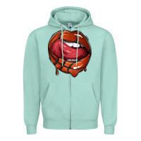 Seafoam sports lips basketball Zipper Hoodie - texasbilliewilder