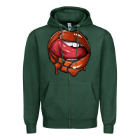 Sports Green sports lips basketball Zipper Hoodie - texasbilliewilder