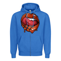 True Royal sports lips basketball Zipper Hoodie - texasbilliewilder