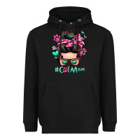Black cat mom messy bun Heavyweight Hoodie - Zillion Design Studio