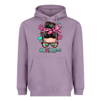 Lavender cat mom messy bun Heavyweight Hoodie - Zillion Design Studio