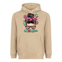 Mushroom cat mom messy bun Heavyweight Hoodie - Zillion Design Studio