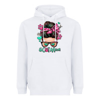 White cat mom messy bun Heavyweight Hoodie - Zillion Design Studio