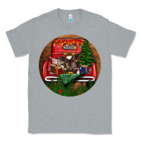 Heather Grey Baby Cow Christmas Classic Tee - RanaPortraitStore