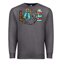 Charcoal Heather love nurse Premium Sweatshirt - CowhideDigitalArt