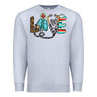 Heather Grey love nurse Premium Sweatshirt - CowhideDigitalArt