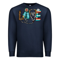 Navy love nurse Premium Sweatshirt - CowhideDigitalArt
