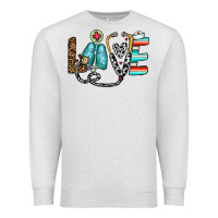 Oatmeal Heather love nurse Premium Sweatshirt - CowhideDigitalArt