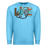 Ocean Blue love nurse Premium Sweatshirt - CowhideDigitalArt