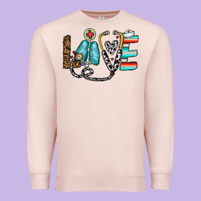 Love Nurse Premium Sweatshirt Designed By Cowhidedigitalart