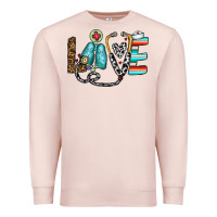 Pale Pink love nurse Premium Sweatshirt - CowhideDigitalArt