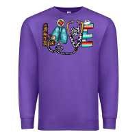 Purple love nurse Premium Sweatshirt - CowhideDigitalArt