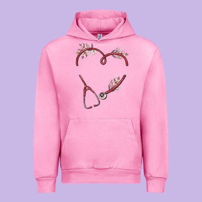Custom Heart Stethoscope Urban Hoodie Designed By Maliassmallbusiness