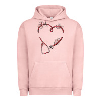 Pigment Salmon custom heart stethoscope Urban Hoodie - MaliasSmallBusiness