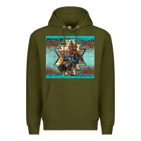 Army Green western rodeo bullfighter Aztec leopard turquoise Premium Hoodie - BarkalooDesign
