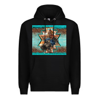 Black western rodeo bullfighter Aztec leopard turquoise Premium Hoodie - BarkalooDesign