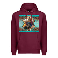 Burgundy western rodeo bullfighter Aztec leopard turquoise Premium Hoodie - BarkalooDesign
