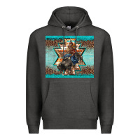 Charcoal Heather western rodeo bullfighter Aztec leopard turquoise Premium Hoodie - BarkalooDesign