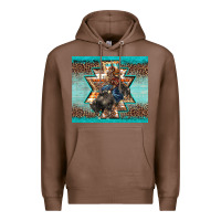 Chestnut western rodeo bullfighter Aztec leopard turquoise Premium Hoodie - BarkalooDesign