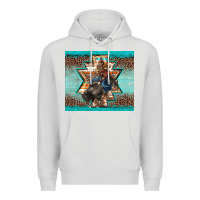 Dove Grey western rodeo bullfighter Aztec leopard turquoise Premium Hoodie - BarkalooDesign
